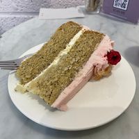 Lemon Elderflower Raspberry cake at Ruby's of London in South East London