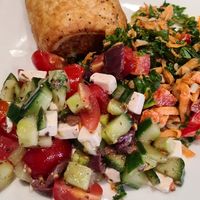Sausage roll and salads at Ruby's of London in South East London