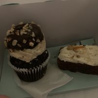 Hazelnut chocolate cupcake and carrot cake   at Ruby's of London in South East London