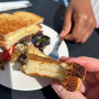 Vegan cheeze toasty  at Ruby's of London in South East London