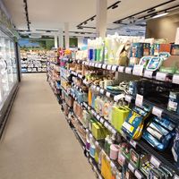 Aisle at Odin cooperative supermarket Ceintuurbaan  in Amsterdam
