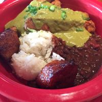 Jungle Green Curry bowl with 'fried chicken' at Hula's Island Grill in Monterey
