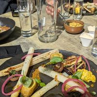 Vegan dish, tailor made by the chef at De Courant in Kasterlee