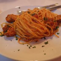 Meatball tomato pasta at HotCakes in Central Singapore