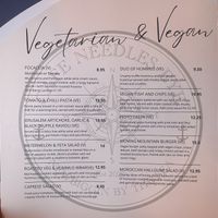 Vegan and Vegetarian Menu  at Cafe Needles Eye in Newbiggin-by-the-sea