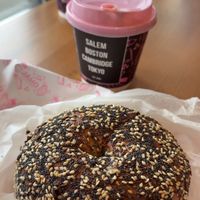Everything bagel with Violife cream cheese  at Jaho Coffee Roaster & Wine Bar in Boston