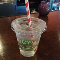 Take Out Cup: Biodegradable Plant Plastics with Paper Straw at Eloise in El Paso