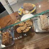 Though they have a set menu of sandwiches and drinks, their selection of baked goods changes daily. at Pilkku in Helsinki