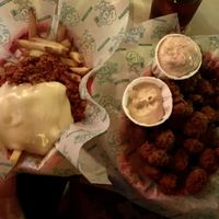 Chili Cheese Fries & Pengest Poppers at Beelzebab in Brighton