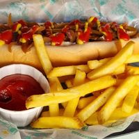 Hotdog at Beelzebab in Brighton
