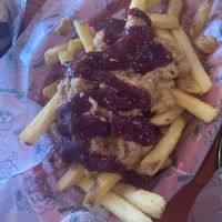 PB+J loaded fries  at Beelzebab in Brighton