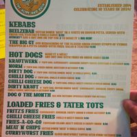 Main menu at Beelzebab in Brighton