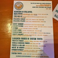 Menu   at Beelzebab in Brighton