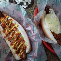 Norm and chilli con carne at Beelzebab in Brighton