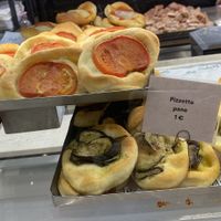 Pizzette con olive, pizzette con zucchine e pizzette con pomodoro   at My Bakery & Bistrot Firenze in Florence