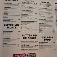 Speisekarte at Astra St. Pauli Brauerei in Hamburg