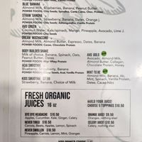 Smoothie and Juice menu at The Upbeet Life in La Grange