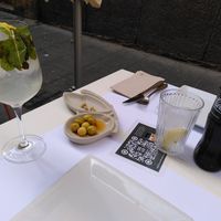 Spicy olives and lemonade at Restaurante Oslo in Valencia
