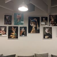 Cat art at Restaurante Oslo in Valencia