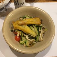 Ikigai rice with roasted vegetables, shiitake and deepfried plantain. at Restaurante Oslo in Valencia