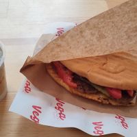 Köfte(Soy meatballs) and ayran at Vega Vegan Büfe in Istanbul