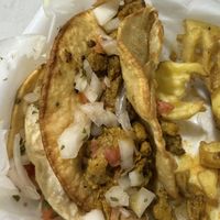 Close up to tacos   at Big Fat Vegan in Atlanta
