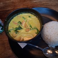 Green curry at Mackie Mayor in Manchester