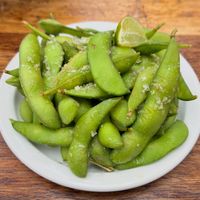 Salted edamame  at Mackie Mayor in Manchester