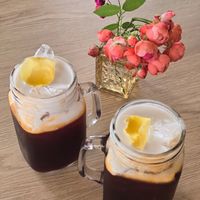Thai Iced Tea w/ Coconut Milk at Nua Thai Cuisine in Roseville
