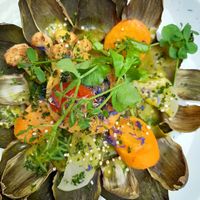 De lekkerste verse artisjok  in De Preuverie natuurlijk. Heerlijk vegan mogelijkheden . Ook vegan BBQ. at De Preuverie in Hasselt