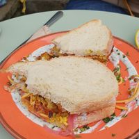 Indian styled sandwhich at Cobbles and Clay - The Art Cafe in Haworth