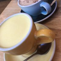 Turmeric and chai latte   at Cobbles and Clay - The Art Cafe in Haworth