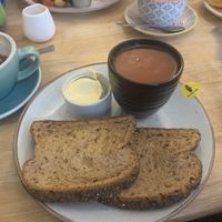 Beans on toast (gf & vegan)  at Cobbles and Clay - The Art Cafe in Haworth