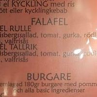2 falafel meals at Silverkråkans Pizzeria in Vaestra Froelunda