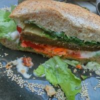 vegan burger at VegaVerso in Leuven