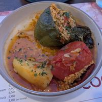 Gemista (stuffed peppers) at Coconut Restaurant in Rhodes
