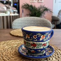 Oat latte  at Samarkind Cafe in Samarkand