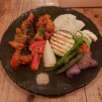 Soy chicken with grilled vegetables at Harukucchii in Fujisawa