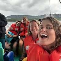 Enjoying a lively boat ride in Costa Rica at Unruly Travel Group Trips - NYC in New York City