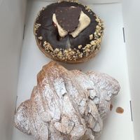 Almond croissant & chocolate + peanut butter doughnut   at Perk Pantry in Inverness