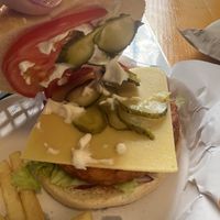 Veggie burger with tomato, gherkin, lettuce, onion, vegan mayo and vegan cheese   at Fast Food BAMP in Zabljak