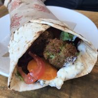 Falafel Wrap with Soy-Yogurt sauce  at Veggie Bros - Juliuspromenade in Wurzburg