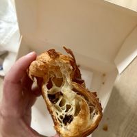 Fluffy inside of the pain aux chocolatt  at Perle en Sucre in Montpellier