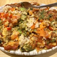 Mediterranean bowl with avocado  at Lotus Seed Vegan in Vancouver
