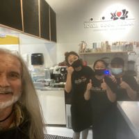 Me and great staff at Lotus Seed Vegan in Vancouver