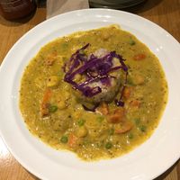 Thai Lemongrass Curry with Brown Rice at Lotus Seed Vegan in Vancouver
