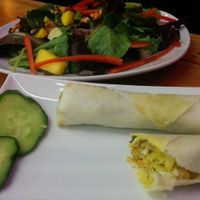 Baked Spring Roll
mung bean, vermicelli, auricularia, carrot , taro & non-GMO tofu. Dip in pineapple & ginger sauce. May contains peanut. at Lotus Seed Vegan in Vancouver