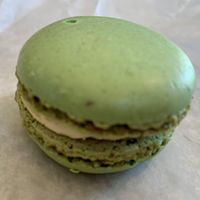 Deeelicious vegan pistachio macaron!  at Stagecoach Coffee Roasters in Cooperstown