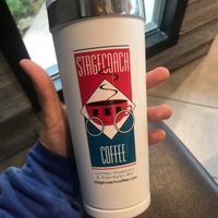 10/10 recommend getting one of the travel cups. Fits in the cup holders, keeps everything hot/cold, cute, and supports Stagecoach Coffee miles away.  at Stagecoach Coffee Roasters in Cooperstown