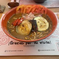 Delicious vegan curry ramen - 39 000 COP  at DAME RAMEN in Cartagena